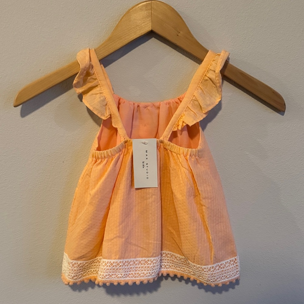 Max Studio Orange Ruffle Strap Dress - Picture 2 of 2